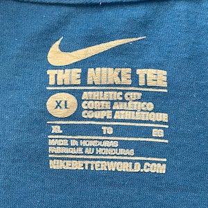 【NIKE】ロゴ プリント Tシャツ ブルー 難あり ナイキ XL us古着 アメリカ古着