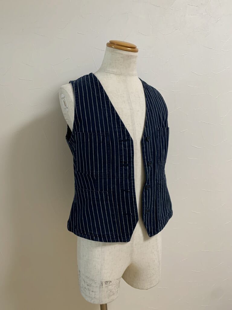 Linen × Cotton Stripe Pattern Summer Vest "Ralph Lauren"