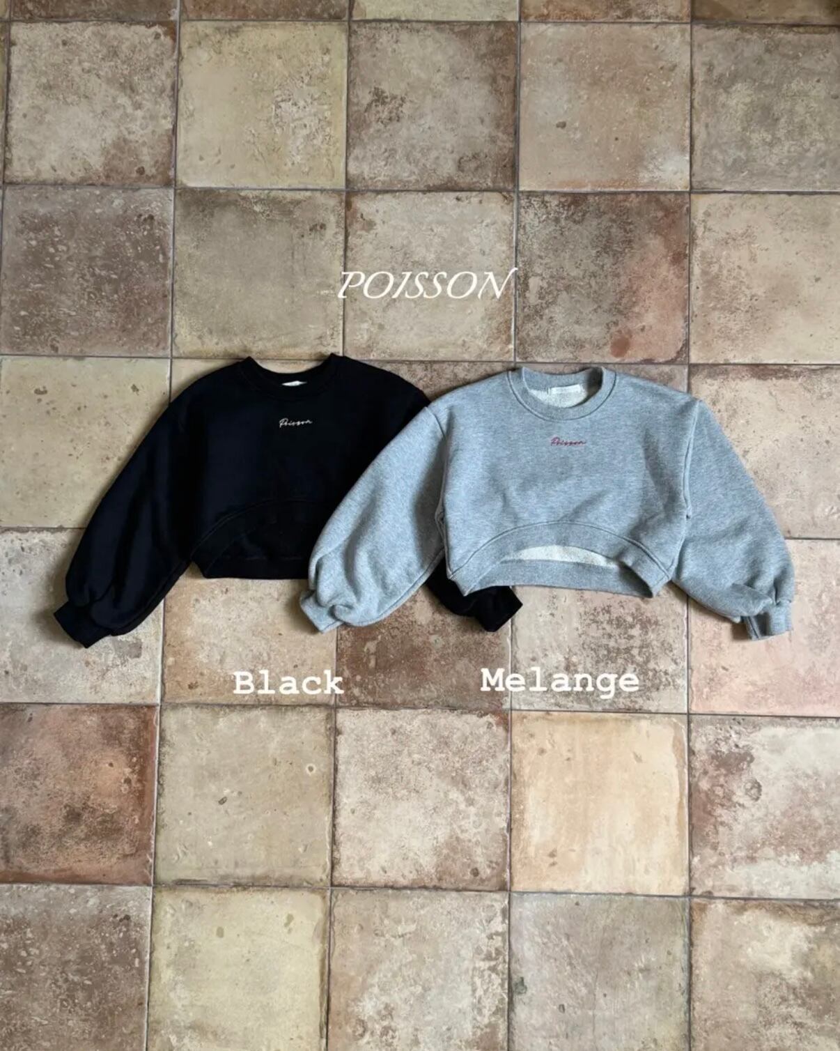 【予約/送料無料】POISSON / autumn cropped sweatshirt