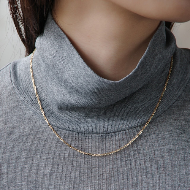 K18イエローゴールド 中空スクリューネックレス 【MKY0099N1】