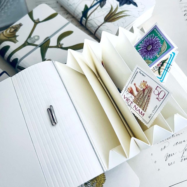 アンティーク植物図鑑 リメイク ミニアコーディオンファイル / Antique Plant Illustrated Book Remake