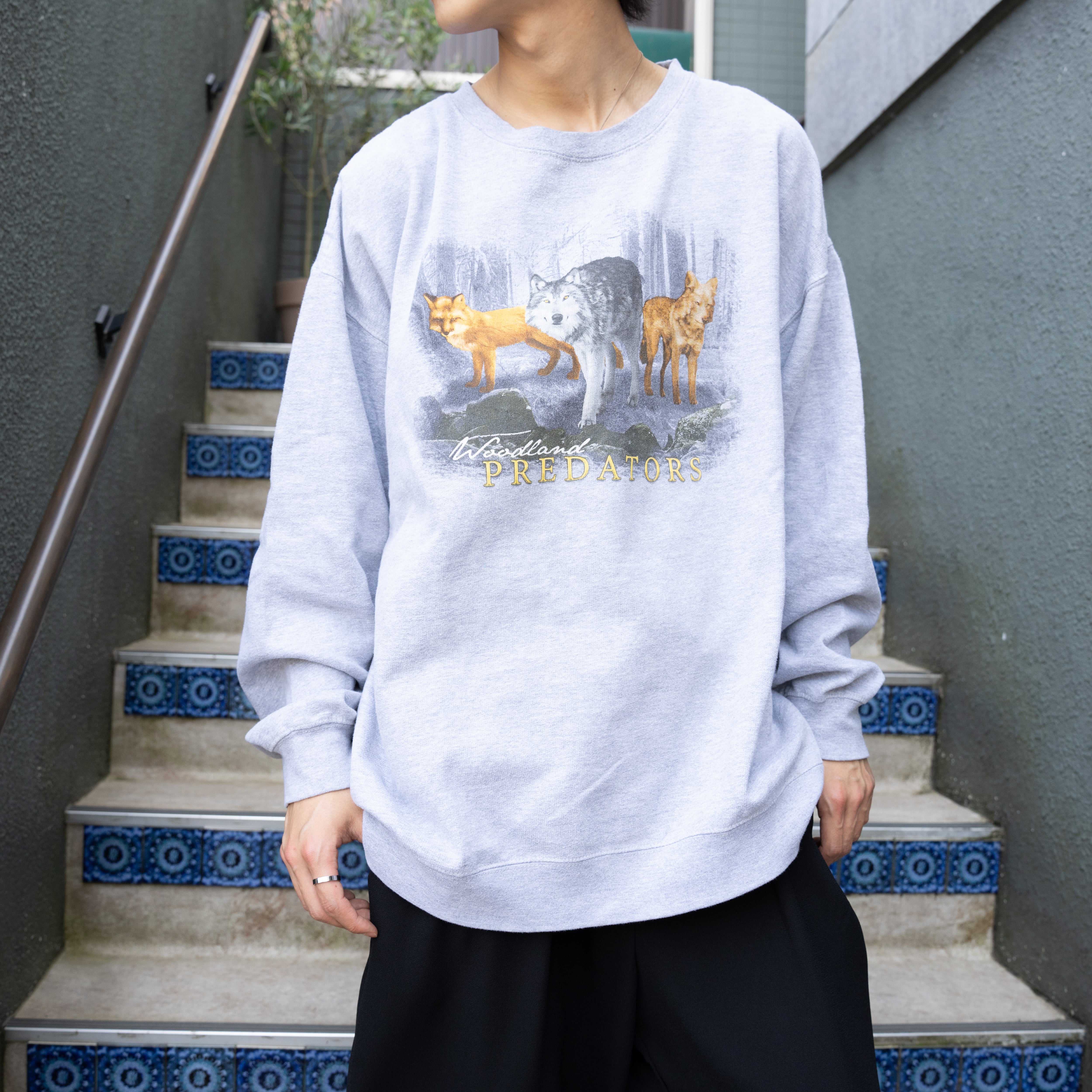 USA VINTAGE ANIMAL PRINT DESIGN OVER SWEAT SHIRT/アメリカ古着 ...