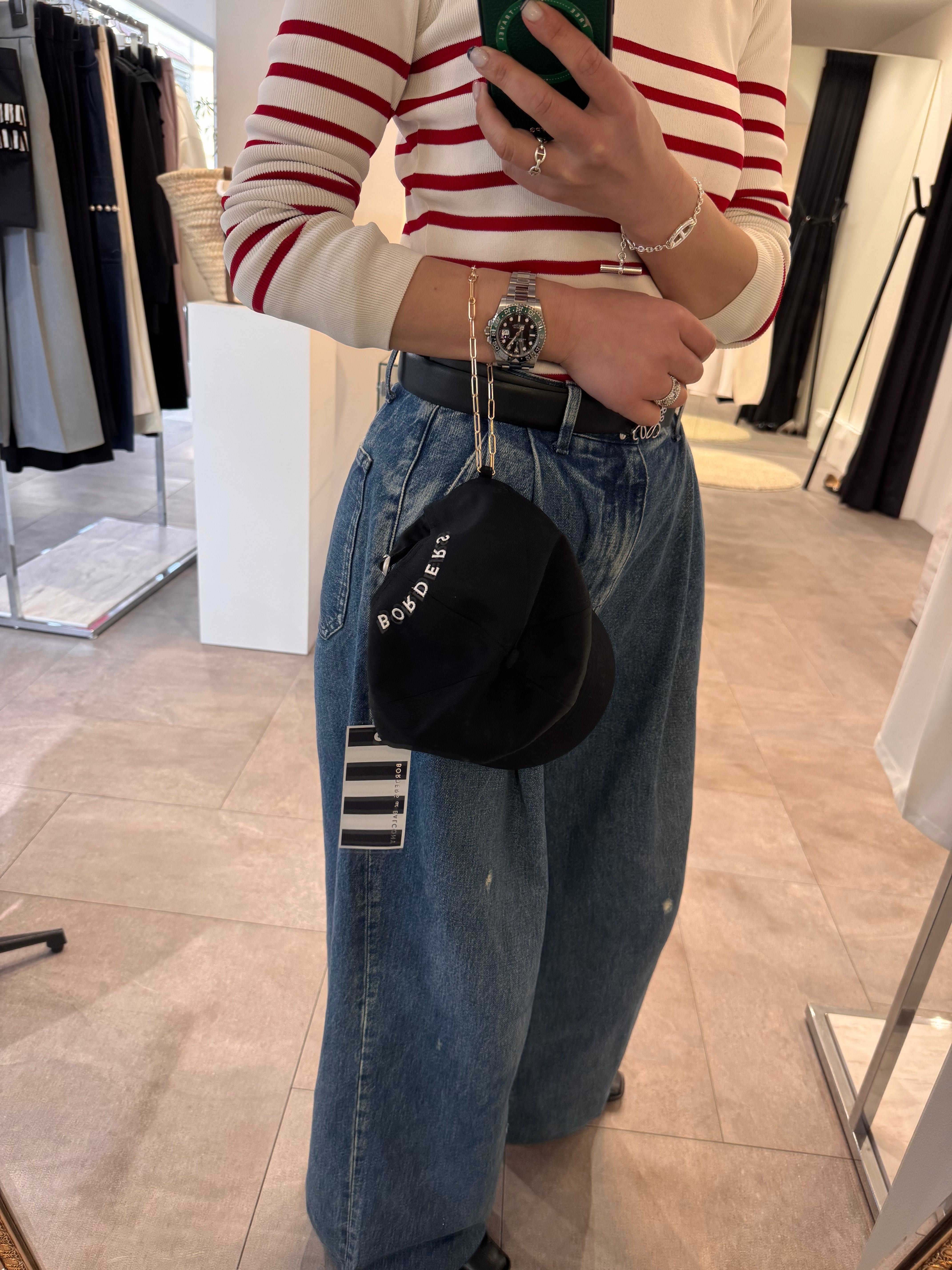 新品 BORDERS at BALCONY CUFFED TOP カフドトップ BORDERS at BALCONY BORDER CHAIN CAP | FLICKA ASHIYA