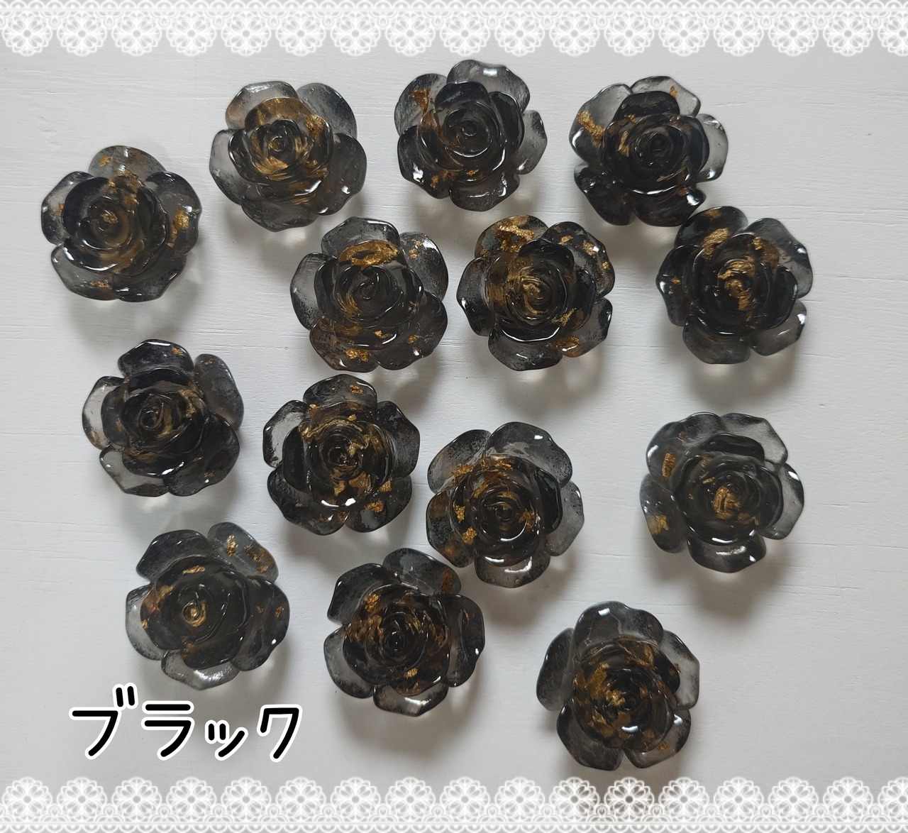 [４個]金箔✨薔薇／４色:直径23mm