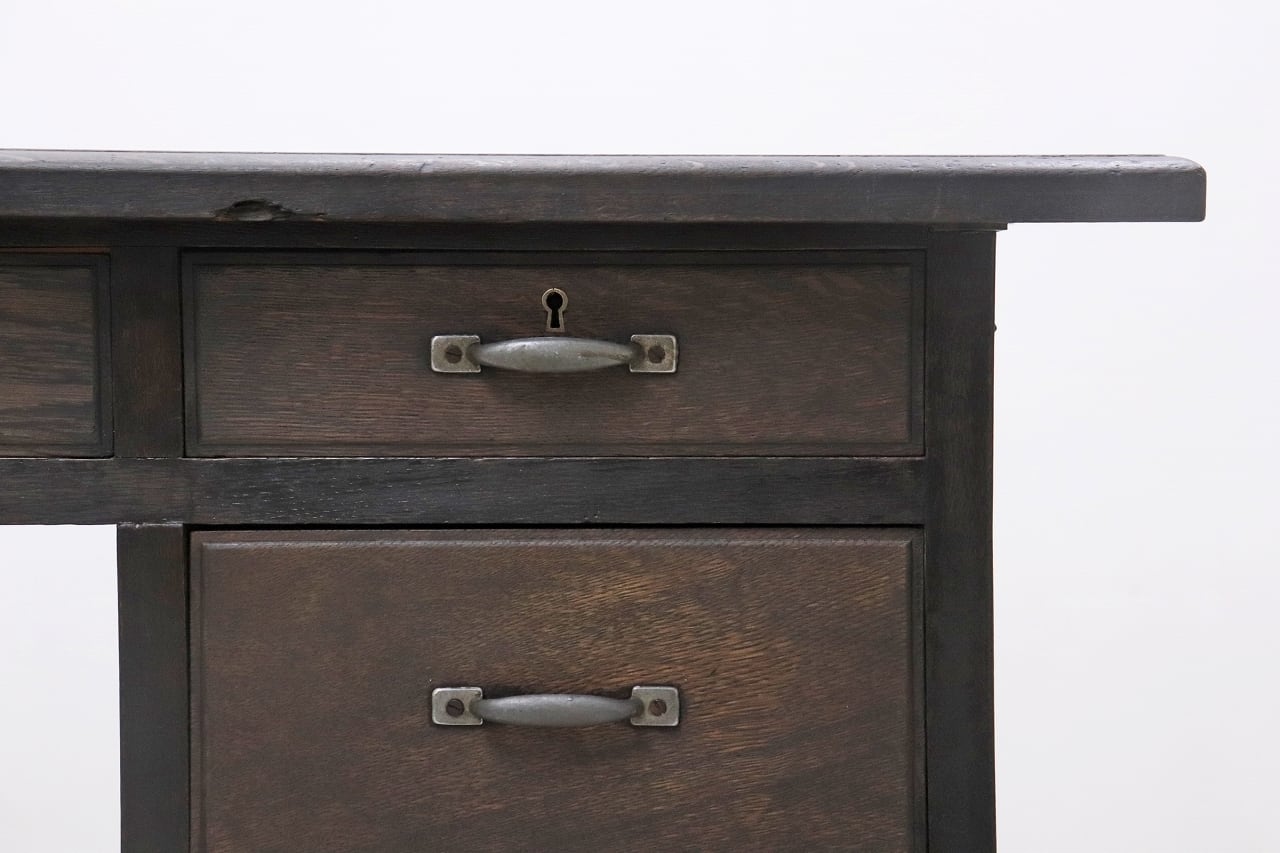 沼津店】レトロ 無垢材 片袖机 作業台 PC デスク 書斎 展示台 飾り台