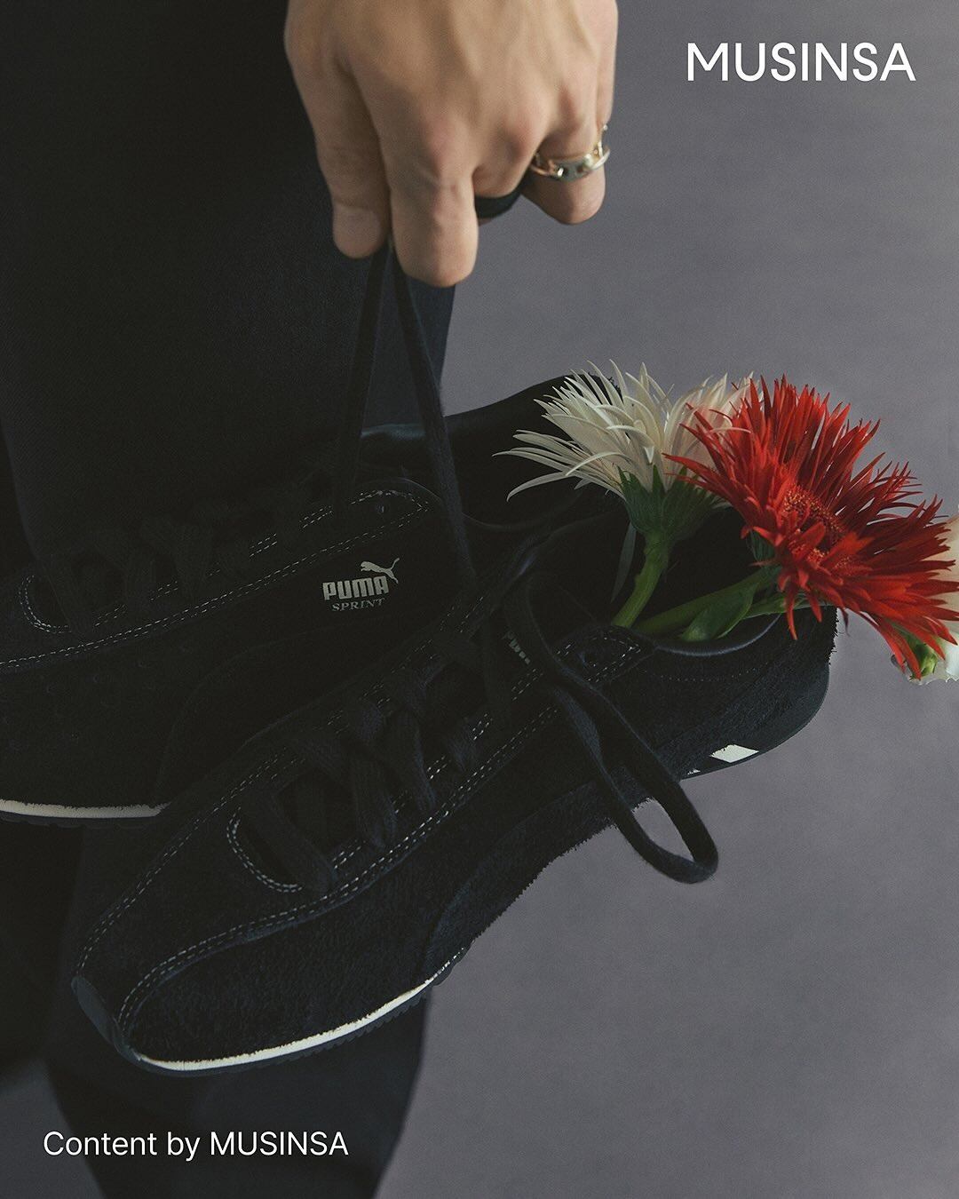 ☆TXT スビン 着用！！【PUMA】Sprint - (Hairy Suede) Black