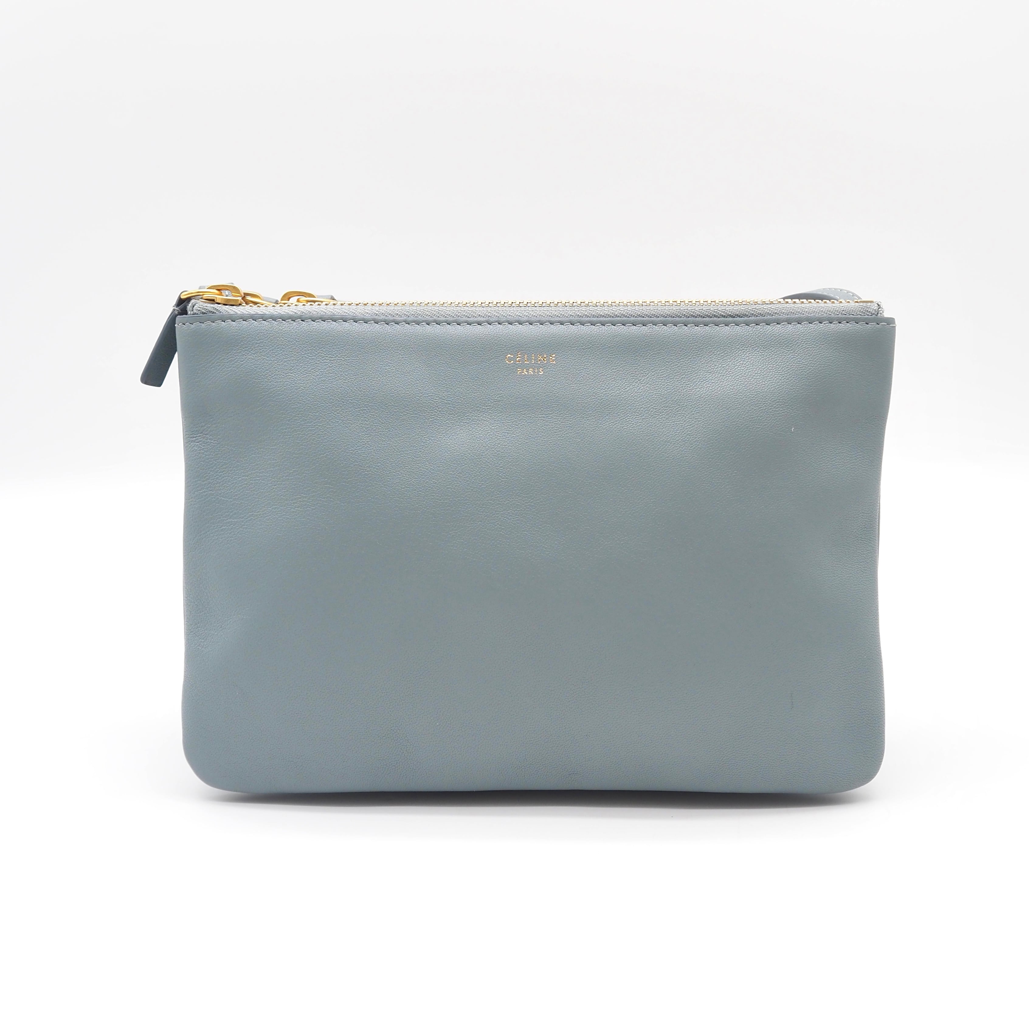 CELINE セリーヌ トリオ スモール ショルダーバッグ レザー ブレー