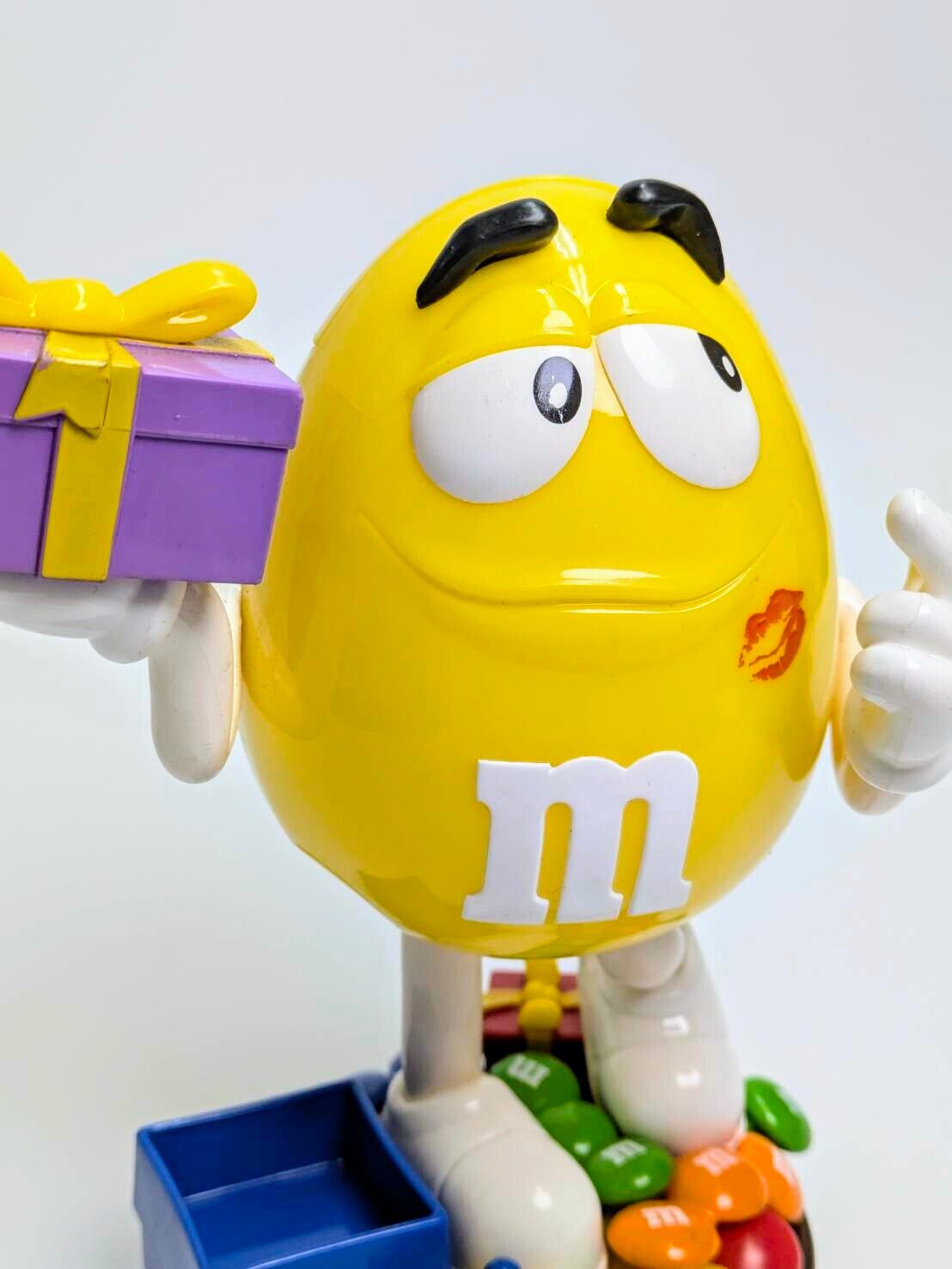 ☆ VINTAGE JUNK ☆【 m&m's  ( エムアンドエムズ ) 】ディスペンサー コレクション / プレゼントボックス / イエロー 〚アメリカン雑貨 アメトイ〛