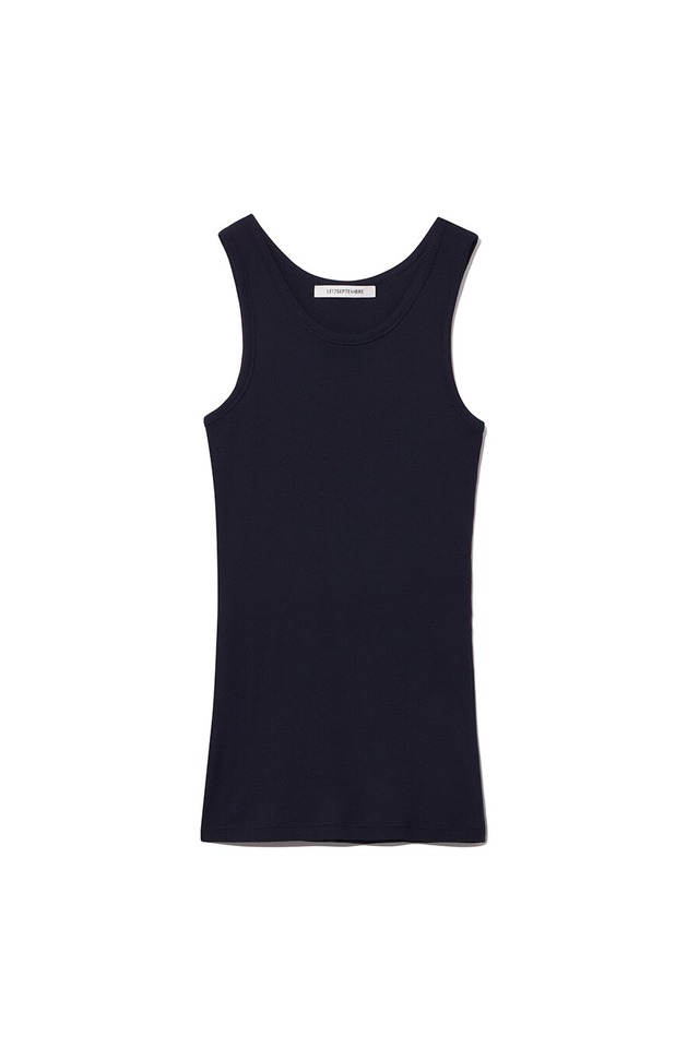 [LE17SEPTEMBRE] COTTON RIBBED SLEEVELESS TOP [NAVY] 正規品 韓国ブランド 韓国通販 韓国代行 韓国ファッション LE 17 SEPTEMBRE ル 17 セプテンバー le 917韓国 店舗