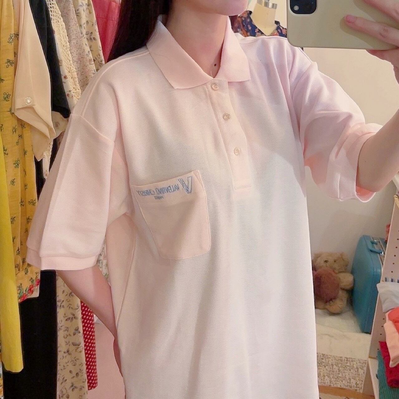 valentino / pale pink polo shirt
