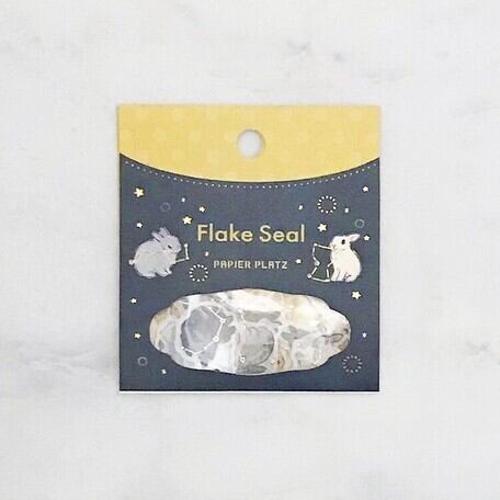 森山標子×パピアプラッツ 金箔 星座とうさぎ フレークシール PA08