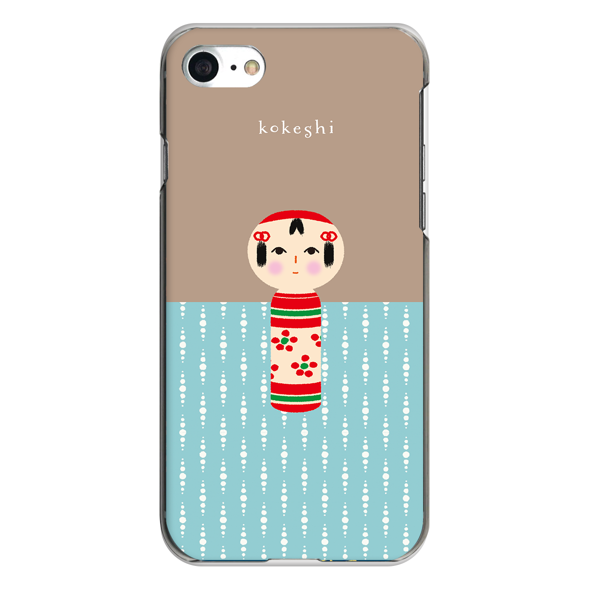 iPhone対応 スマホ ハードケース クリア こけし 民芸 デザイナーズ 【iPhone17 / iPhone16e / AQUOS / Xperia 他 iPhone / Android ほぼ全機種対応】 |desr2710