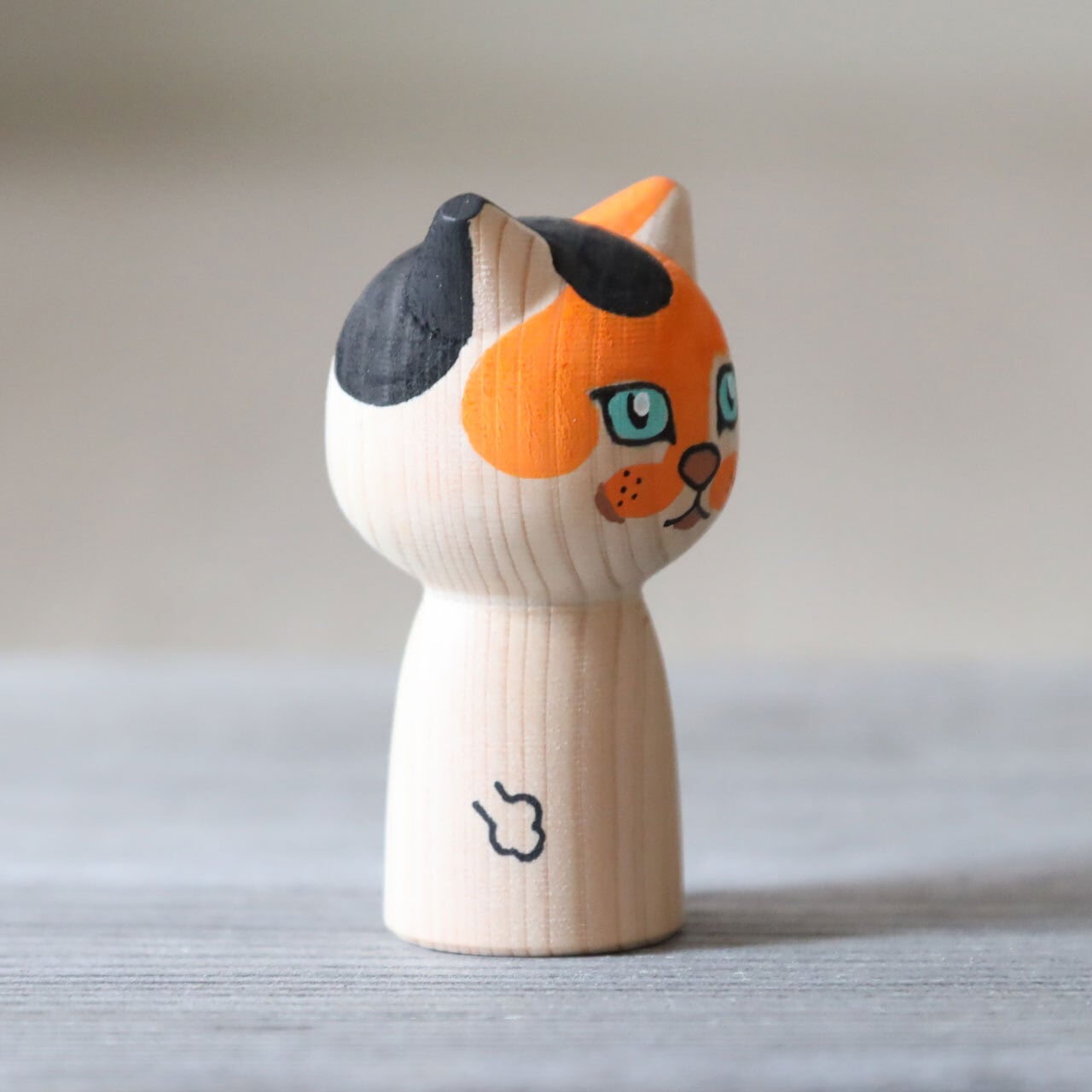 ねこけし ミケ 三毛猫 (ひのき 山形・酒田) ねこのこけし | くらしの
