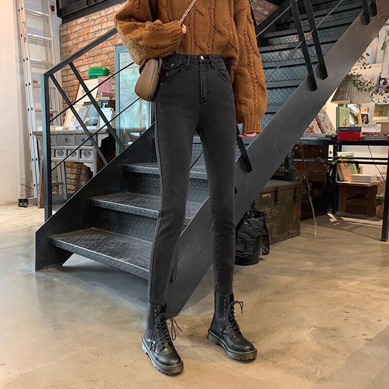 パンツ スプリングブラックハイウェスト薄手ジーンズ レディース 春物 萌量不足32728898641