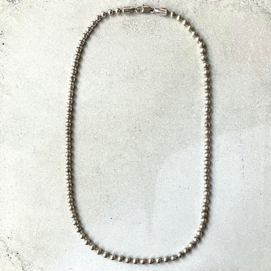 イタリア製 ユーロヴィンテージ ball chain ネックレス シルバー イタリア製 ユーロヴィンテージ ball chain ネックレス シルバー