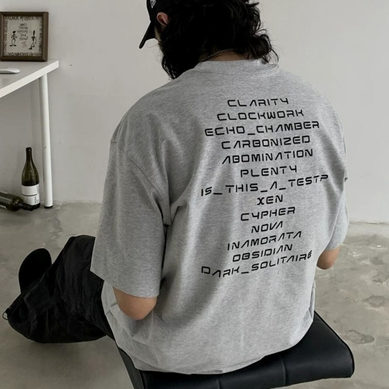 フューチャーグラフィックバックプリントTシャツ 3col   A00308