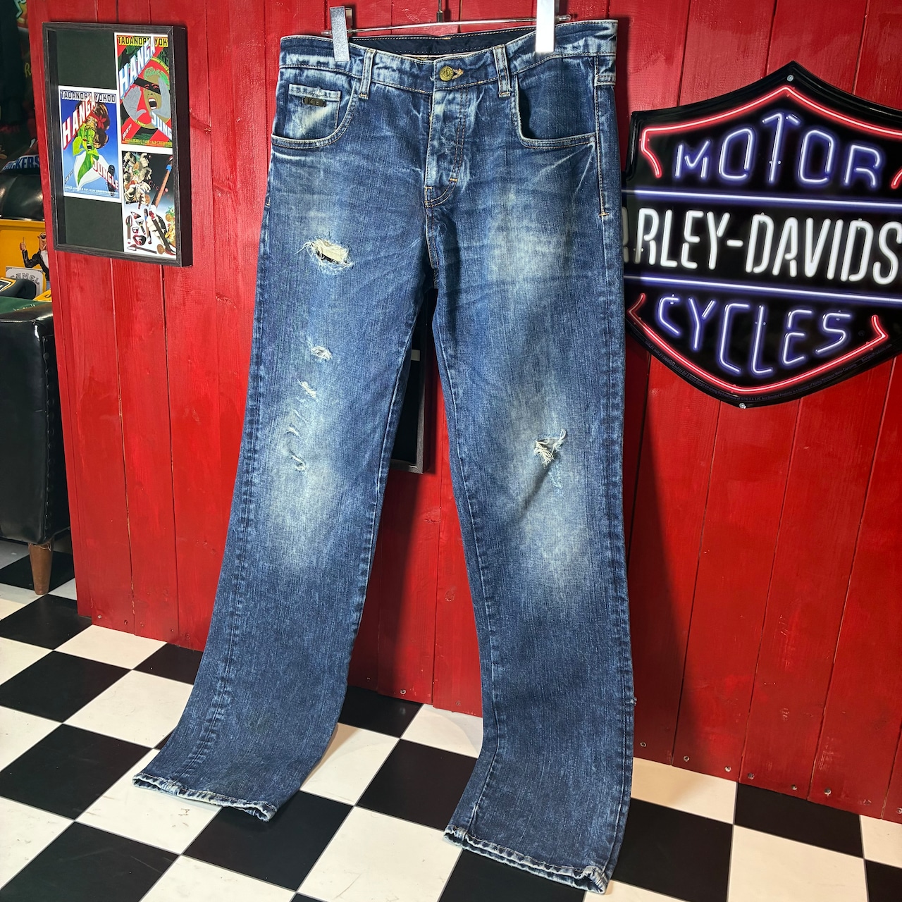 ICEBERG × Tom & Jerry デニムパンツ ダメージデニム W34 トムとジェリー