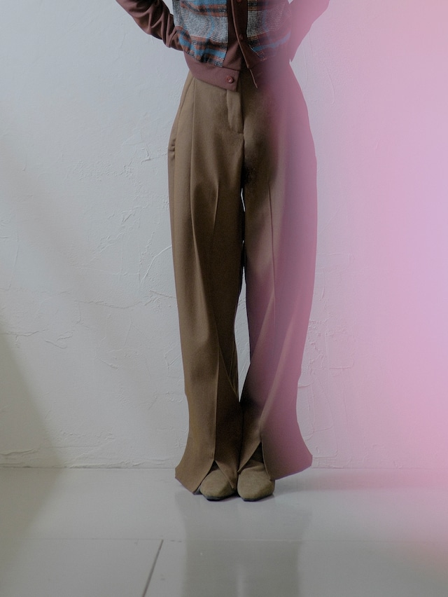 Front Slit Pants / BROWN