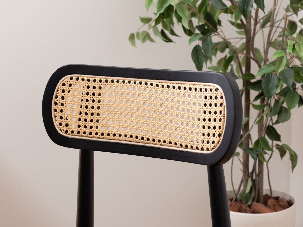 ラタン調ダイニングチェア【黒】【完成品】 | PAY ID