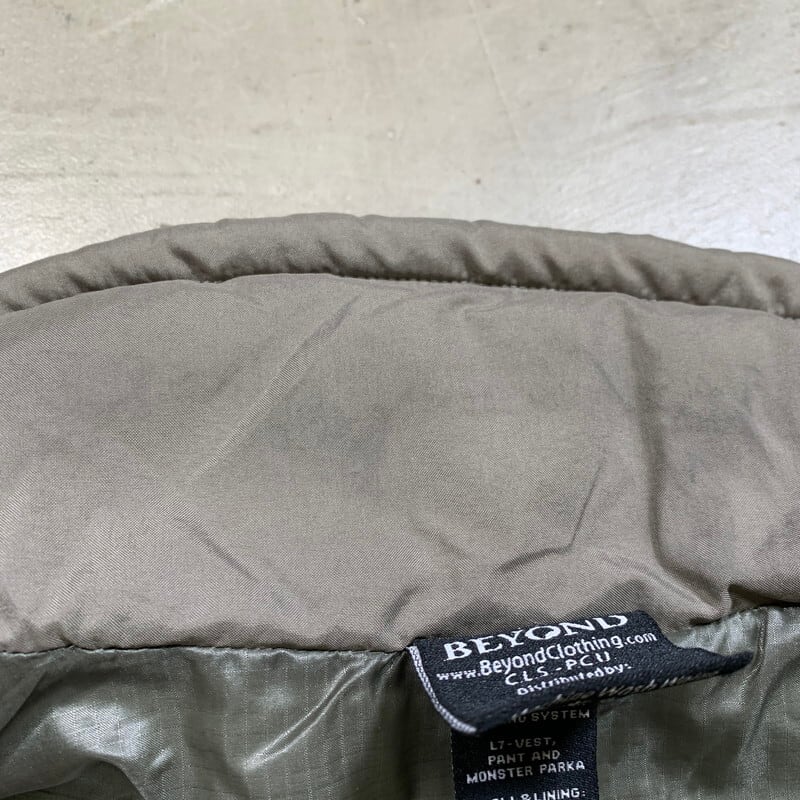 Beyond Clothing PCU Level7プリマロフトベスト セージ モダン