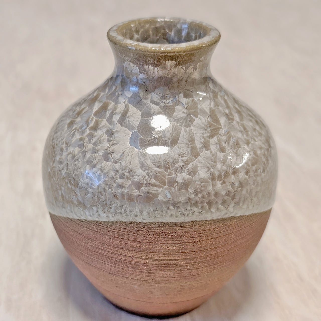 結晶釉一輪挿し[TV1] | 結晶釉の器 やきもの工房 ちぇらみか・しげみ