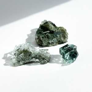 シャンファーリン産フローライト 原石3個set 03 ◇ Fluorite ◇天然石・鉱物・パワーストーン