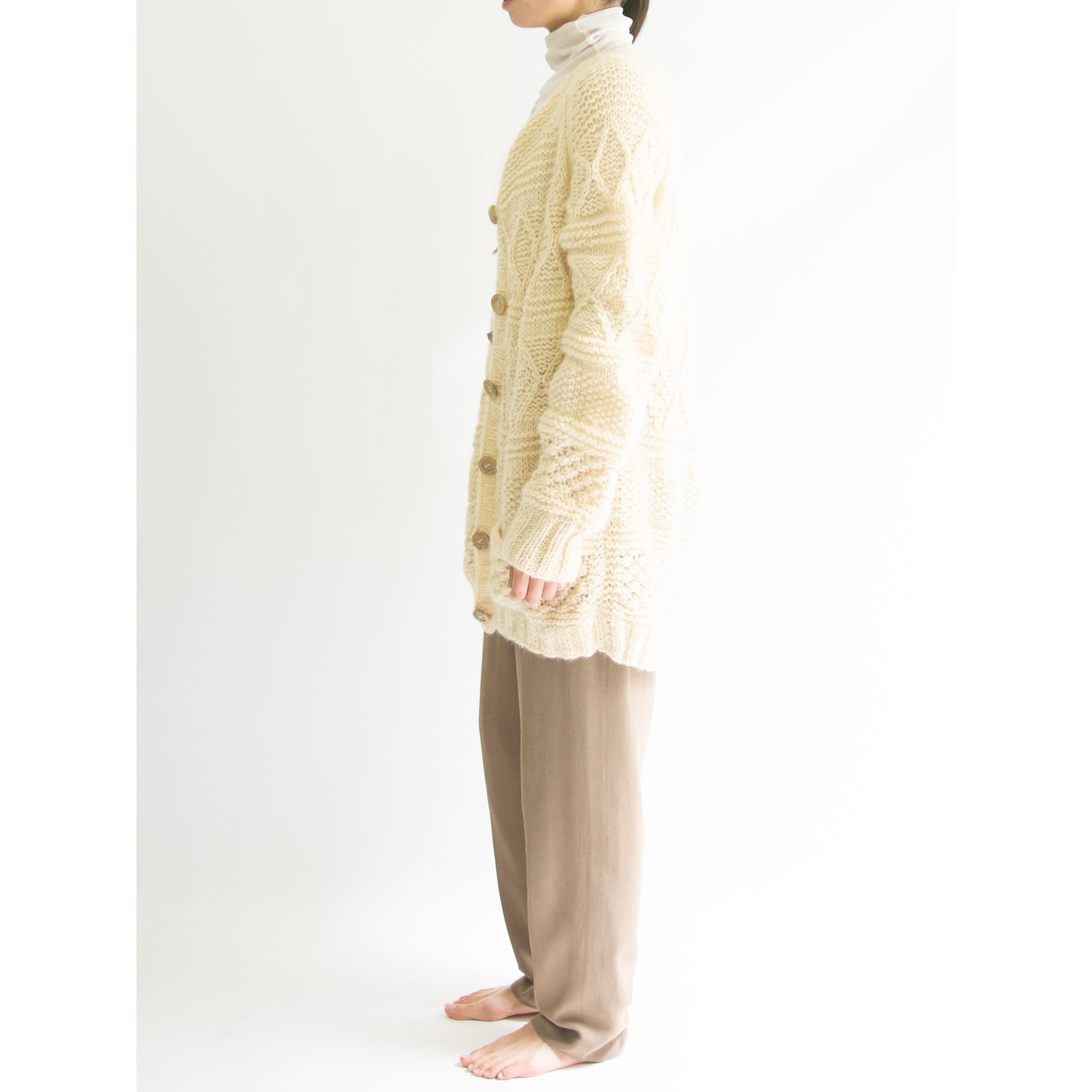 【GRIGORPOPULOS PETROS】Made in Greece 70-80's Wool Hand Knit Cardigan(ギリシャ製 ハンドニットウールカーディガン)