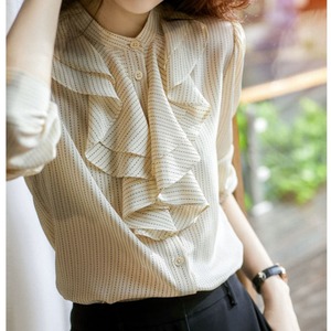 ストライプフリルブラウス A00816