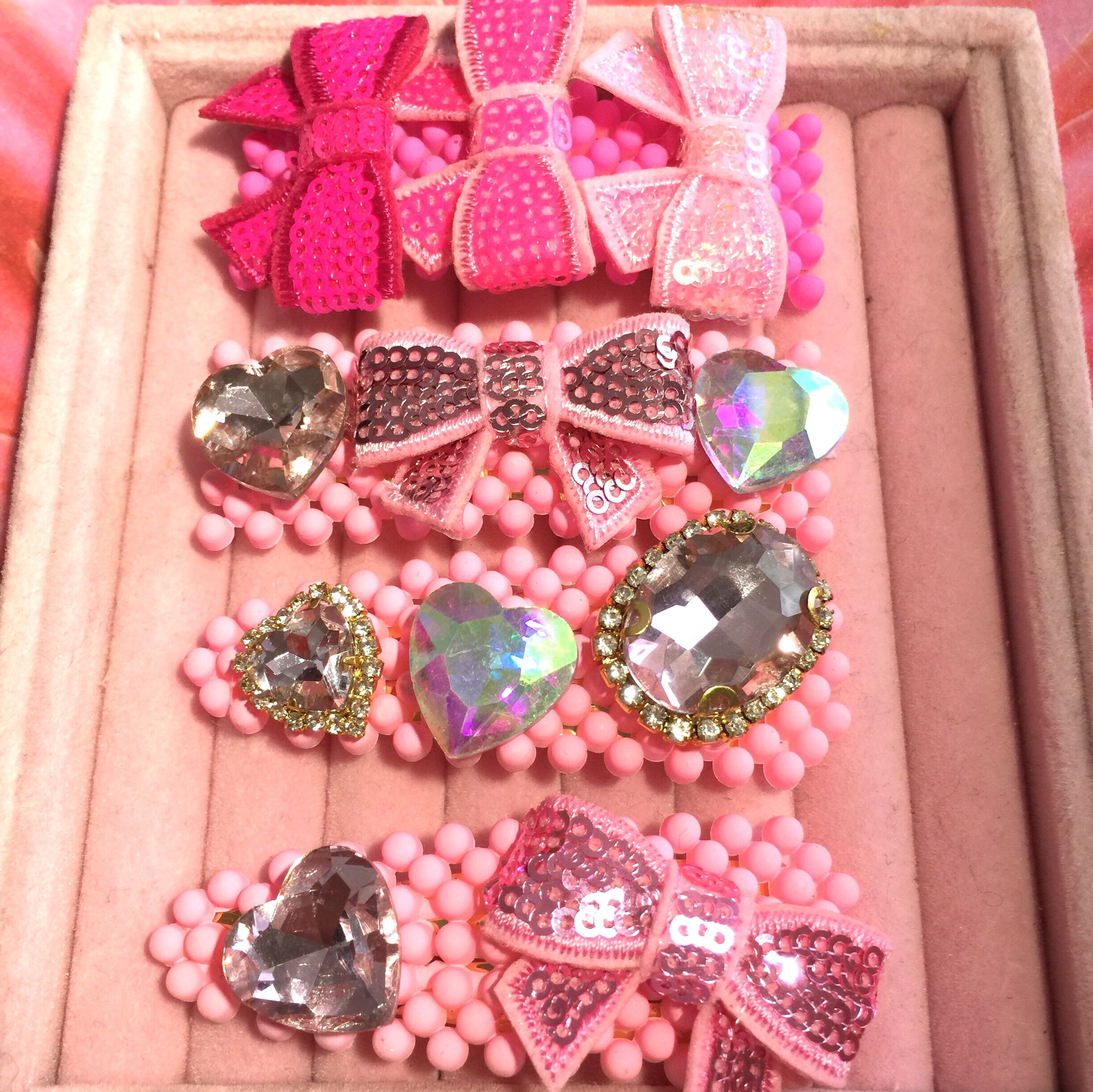 ビーズ装飾付き紫ピンクヘアクリップ 宝結びトレジャーノットのヘアクリップ 紫 | UamiM