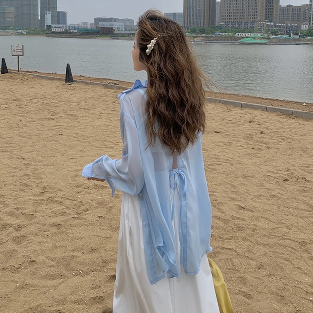 薄手レディースサマーシャツ ジャケット 夏物 試着室90869823491