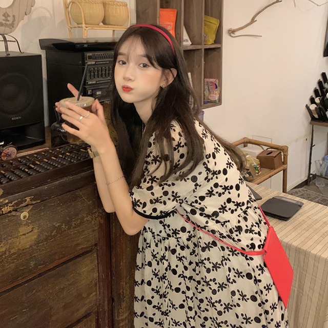 ドレス サマースタンダード薄手ルーズロングスカート レトロ 夏物 試着室85346412424