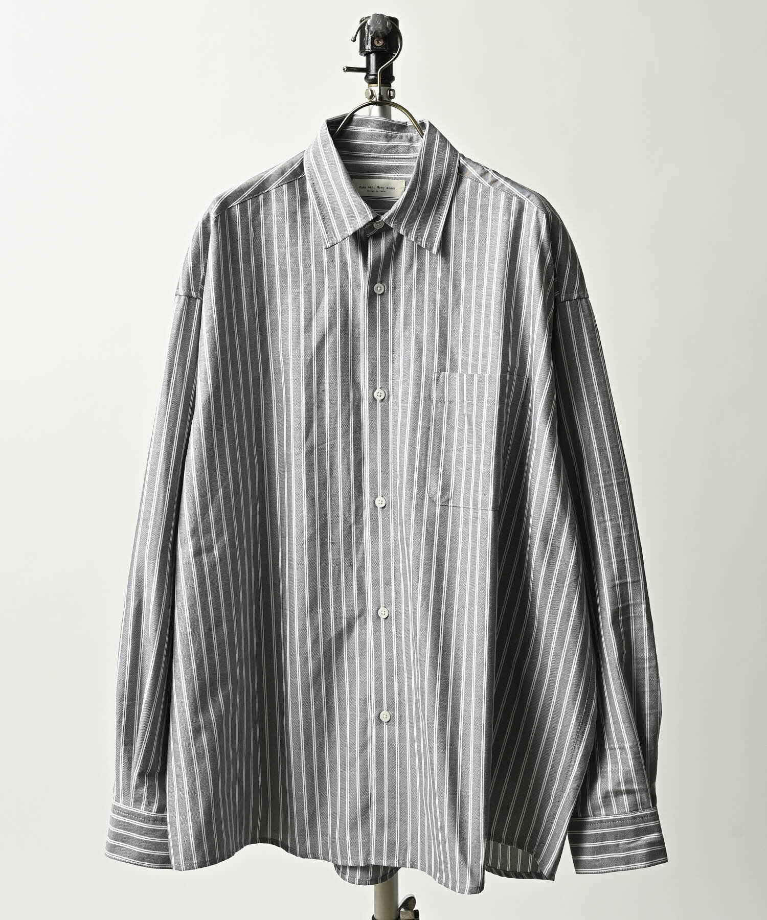 many men many mind ox striped shirt (BLK) M2615032