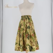 フラダンス 衣装 パウスカート ベージュ系 モンステラ柄 プルメリア柄 黄土色 イエローベージュ ハワイアンプリント アロハ フラ ダンス レッスン 練習 シングル 大人っぽい 上品 おしゃれ ダンス衣装 ハワイアンダンス レディース ブラウン系 レッド系 グリーン系 イエロー系 スカート パウスカート単品 ウエストゴム 可愛い 大人可愛い フレアスカート リゾート ハワイアン リーフ柄 南国 花柄 ボタニカル柄 ふんわり スカート丈72cm 体型カバー まとめ髪不要 練習用 ダンスレッスン 文化祭