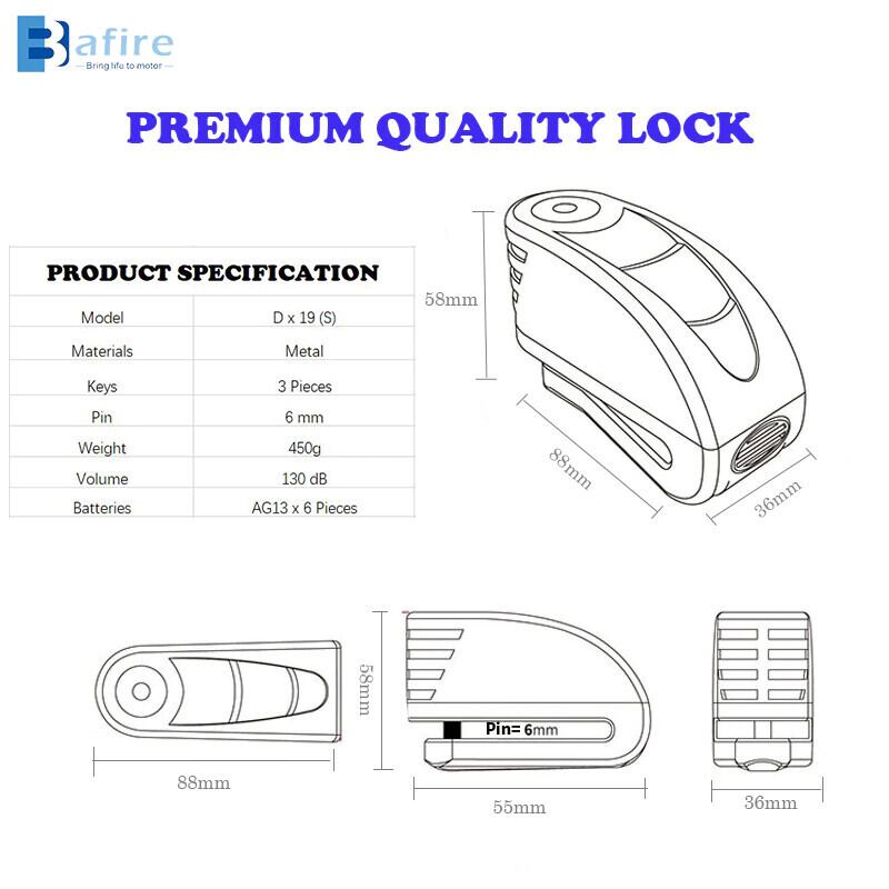 新作 オートバイ防水アラームディスクロックバイクメタル