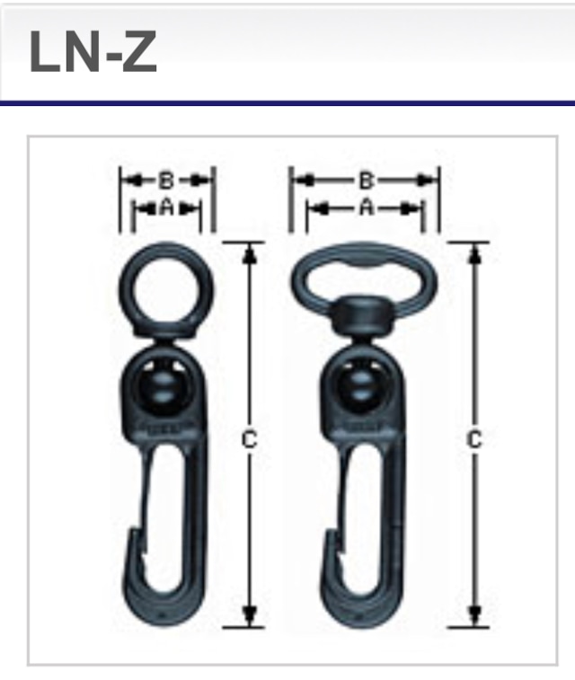 YKK LN09Z プラスチック ナスカン 約9mm用 １個