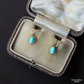 ヴィンテージジュエリー 9ctゴールド 再生ターコイズ ピアス(ソーティングメモ付)