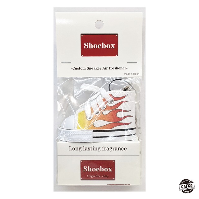 Shoebox　スニーカー型エアフレッシュナー　選べる香り　ファイアーパターン柄