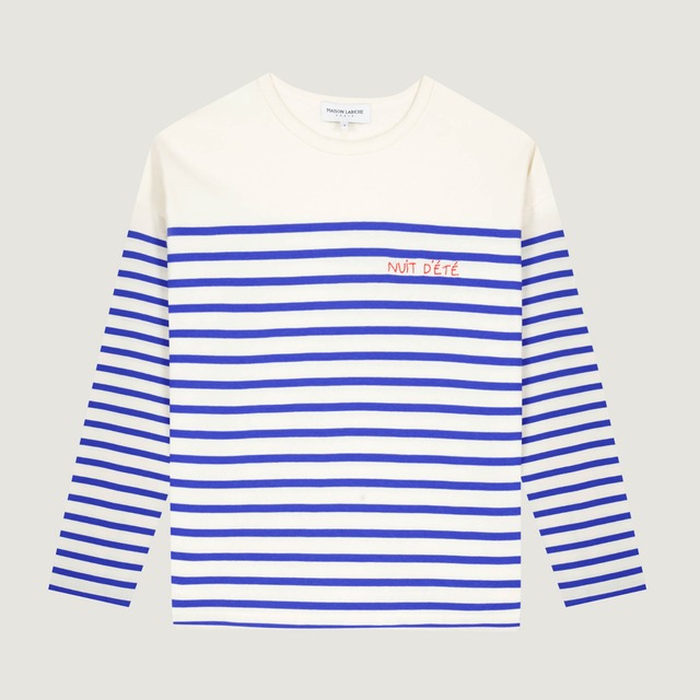 MAISON LABICHE　NUIT DETE BORDER LS 　IVORY/BLUE