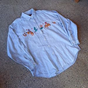 Eddie Bauer 刺繍ライトデニムシャツ used [109017]
