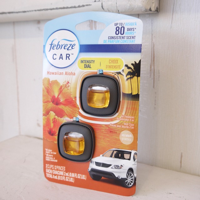 ★ハワイ直輸入★febreze Hawaiian Aloha ２個セット／車用 エアコン吹き出し口用 クリップタイプ エアフレッシュナー／日本未入荷！／ABCストアの香り！？