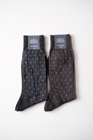 HALISON<ハリソン>NZメリノ カラフルドット ソックス