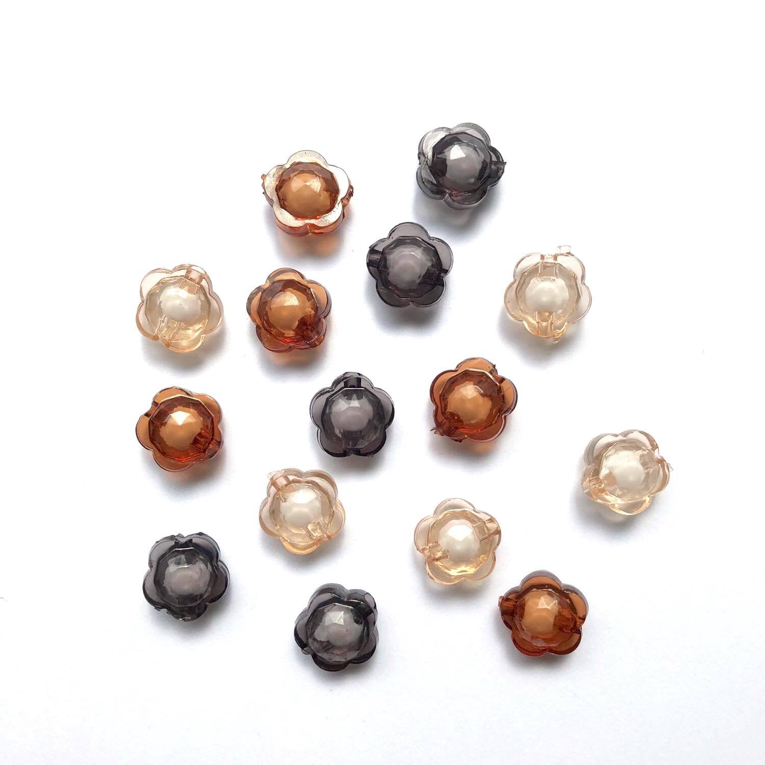 〈再入荷〉白玉入りお花ビーズパック(10p)