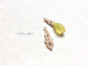 イエローオパール macrame earrings