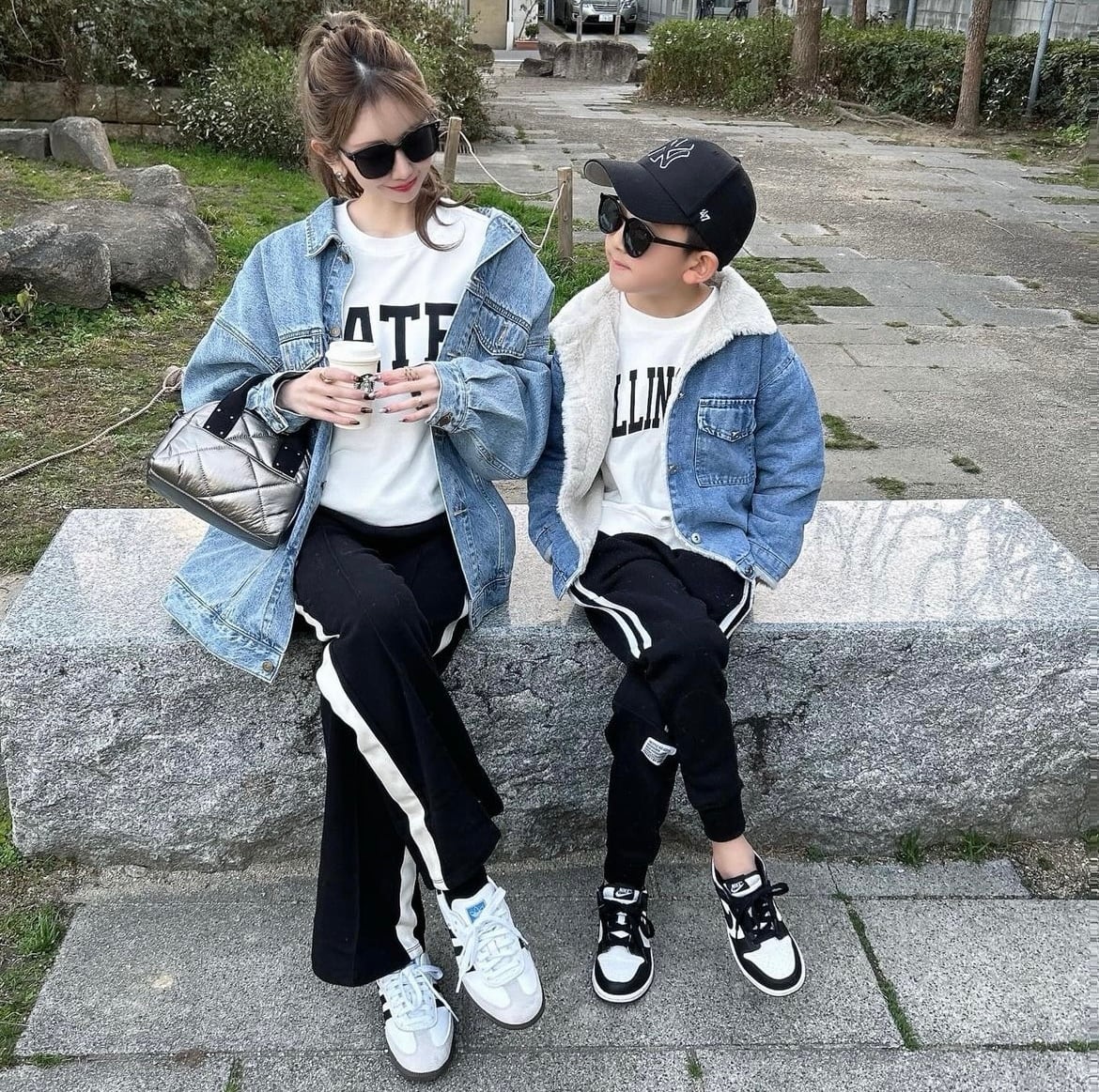 2color / キッズバックデザインインナーファーデニムジャケット
