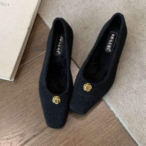 メタルフラワー ローヒール シューズ 3412337