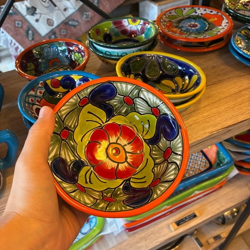 Mexicco Guanajuato ware Mini b owl Orange 2type　メキシコ　グ アナファト焼　ミニボウル　オレ ンジ　全2種　小鉢　ヨーグルト 　サラダボウル　メキシコ料理　