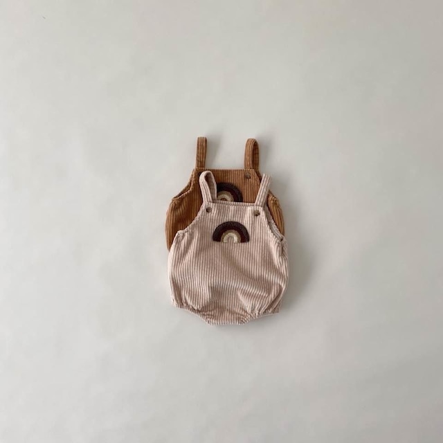 【秋作】レインボーコーデュロイサロペットロンパース 全2色