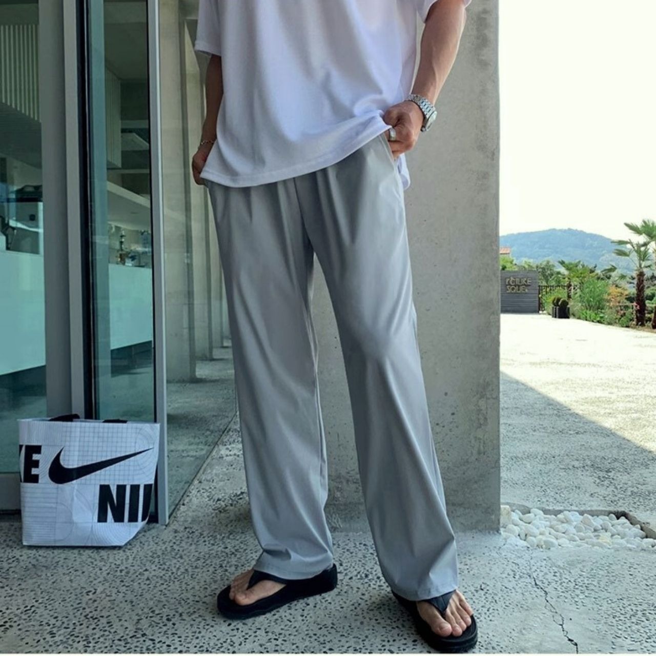 ルーズトソリッドカラーパンツ　0647