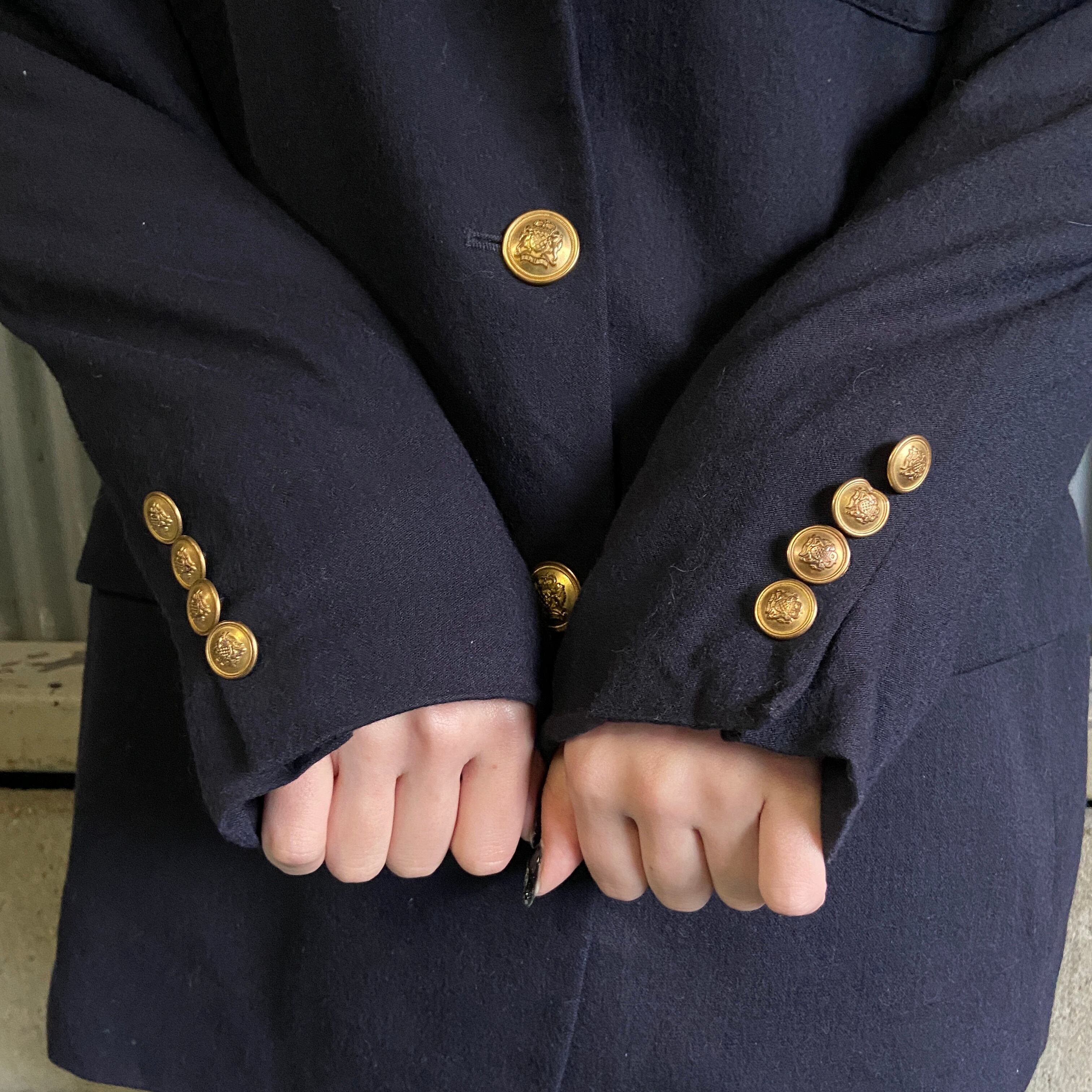 【希少】ポロラルフローレン　金ボタン　刺繍　ネイビー　テーラードジャケット　XL