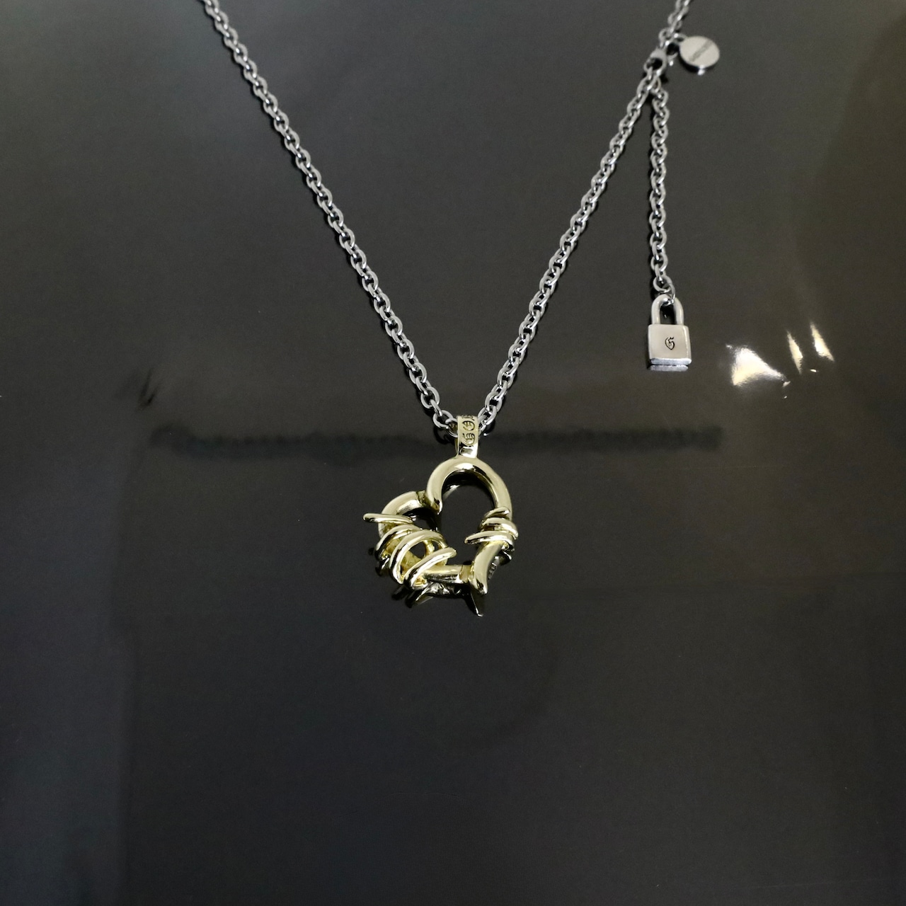 BRASS THORNY HEART #2 STAINLESS NECKLACE / ブラスソーニーハートステンレスチェーンネックレス
